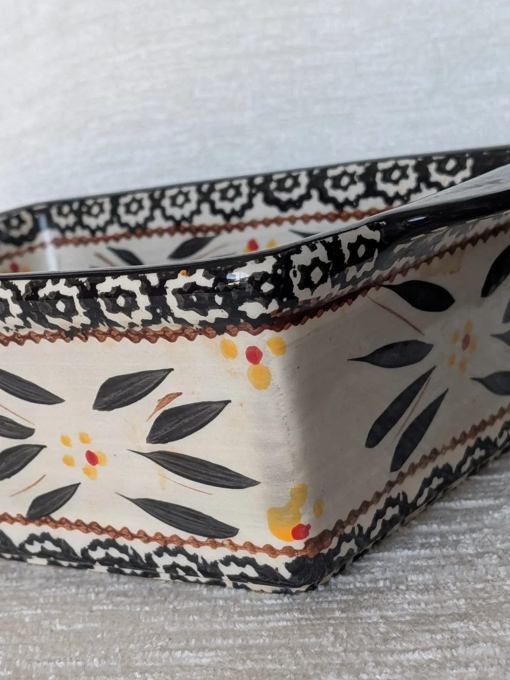 Presentable Ovenware By Tara Ceramic Baking Dish in Old World Black Hand Painted